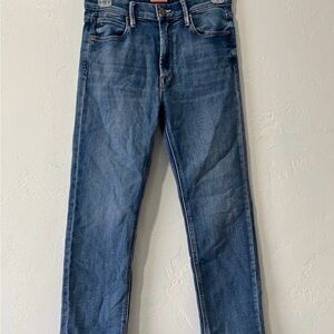 MOTHER Women's Straight Leg Blue Jeans
